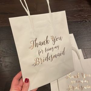 NEW Set of 5 Unused Thank You Bridesmaid Bags